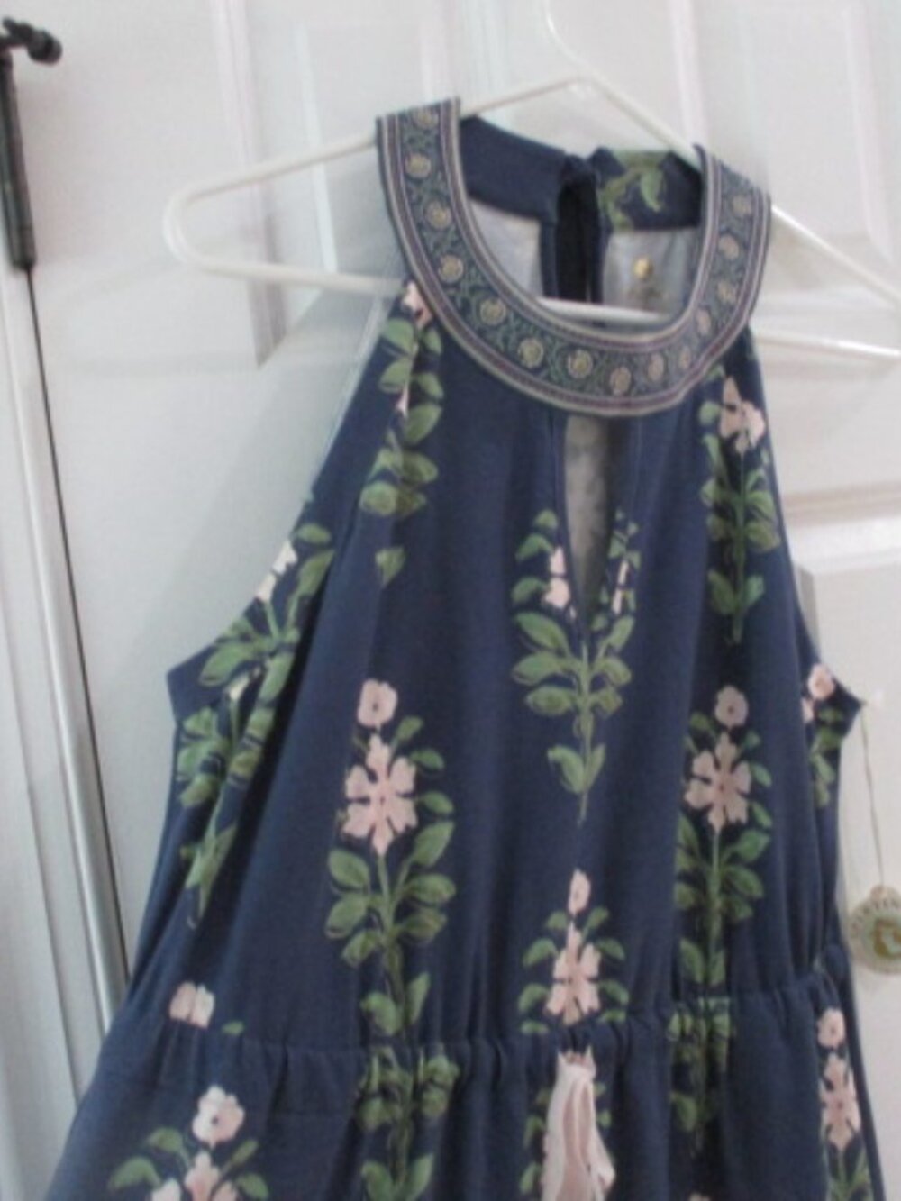 Spartina 449 Navy Floral Maxi Dress Womens Large NWT - Picture 4 of 14